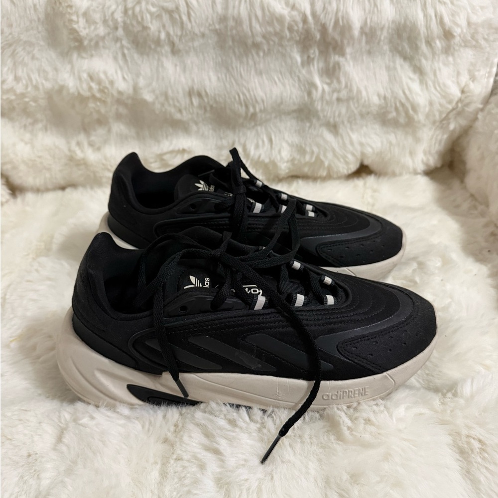 adidas Black and Off-White Retro Chunky Sneakers